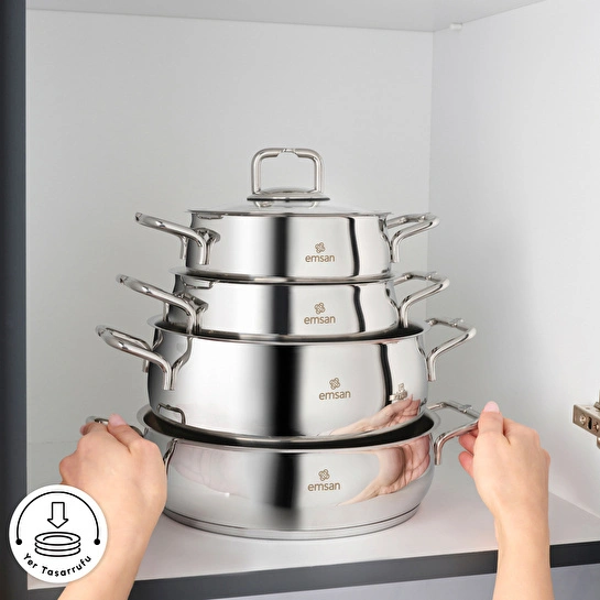 Emsan Emirgan 8 Parça Çelik Tencere Seti