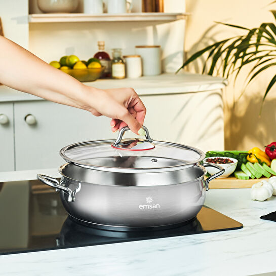Emsan Emirgan XL 13 Parça Saklama Kaplı Çelik Tencere Seti