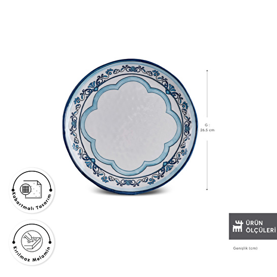 Karaca Blue Harmony Melamin Servis Tabağı 26,5 cm