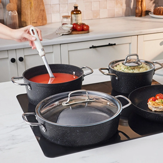 Emsan Biogranit Defne 7 Parça Tencere ve Tava Seti