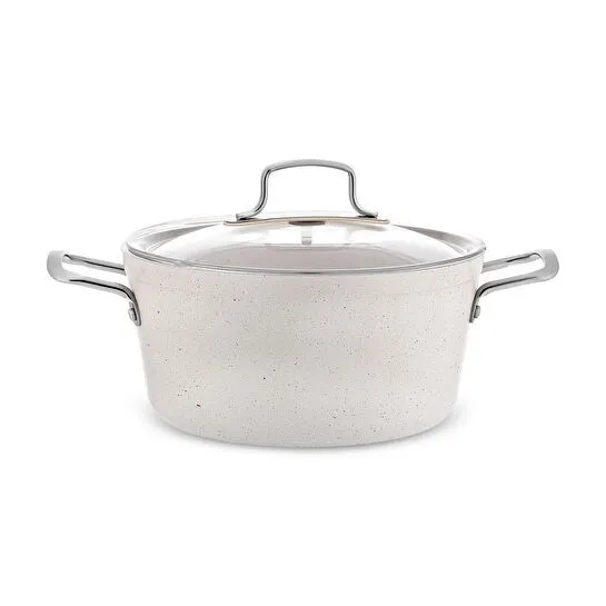 Emsan Biogranit White Stone 7 Parça Tencere ve Tava Seti