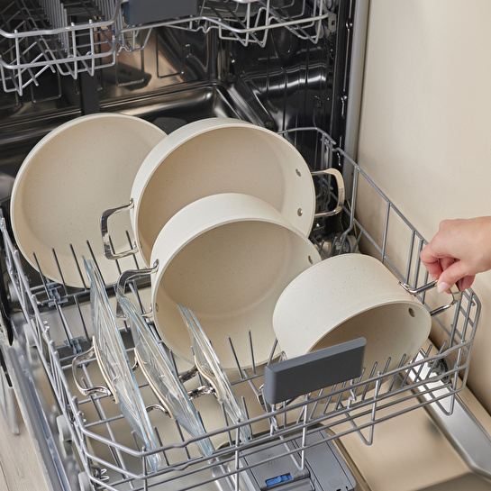 Emsan Biogranit White Stone 7 Parça Tencere ve Tava Seti