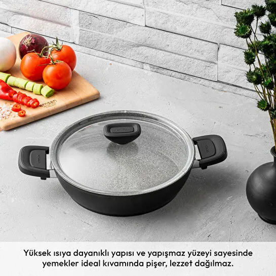 Emsan Biogranit Black Tencere Seti 7 Parça