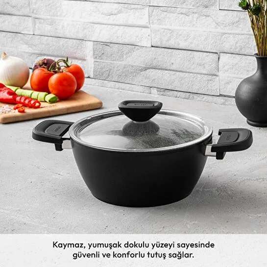 Emsan Biogranit Black Tencere Seti 7 Parça