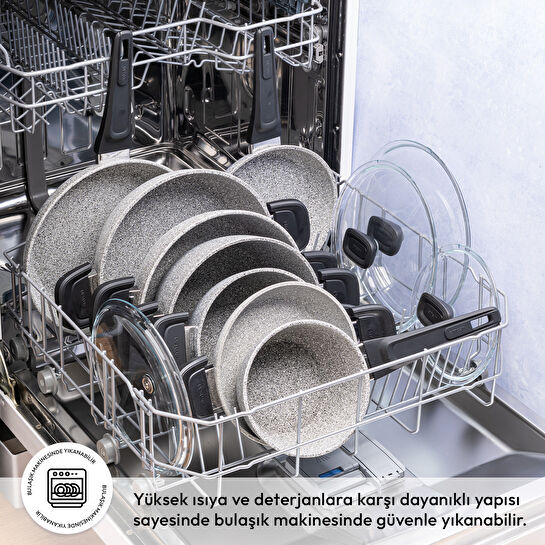 Emsan Fortis Granit 12 Parça Tencere Seti Gri