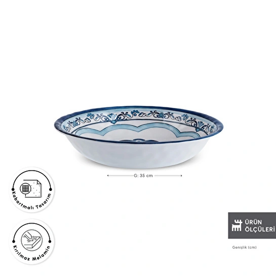 Karaca Blue Harmony Melamin Kasesi 35 cm