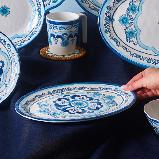 Karaca Blue Harmony Melamin Kayık Tabak 30,5 cm
