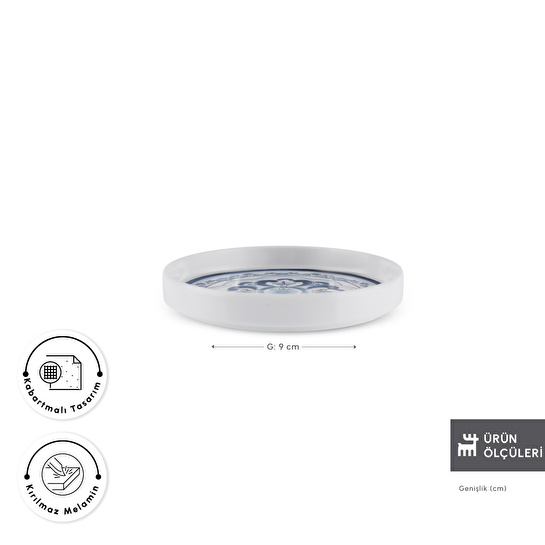 Karaca Blue Harmony Melamin Lokumluk 9 cm