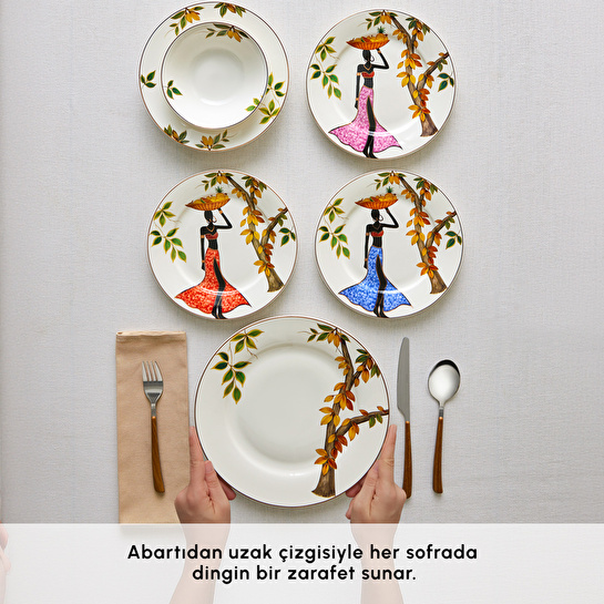 Karaca Elegance Bone Samira 24 Parça 6 Kişilik Yemek Takımı