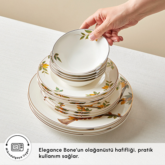 Karaca Elegance Bone Samira 24 Parça 6 Kişilik Yemek Takımı