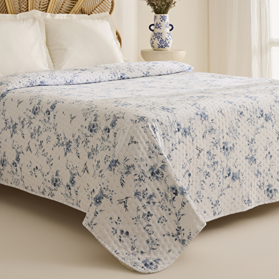 Karaca Home Marisa Çift Kişilik Yatak Örtüsü Mavi