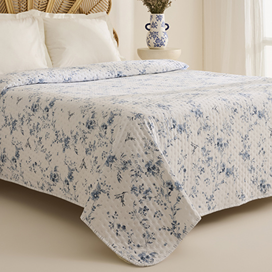 Karaca Home Marisa Tek Kişilik Yatak Örtüsü Mavi