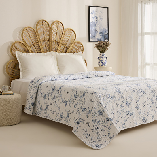 Karaca Home Marisa Tek Kişilik Yatak Örtüsü Mavi