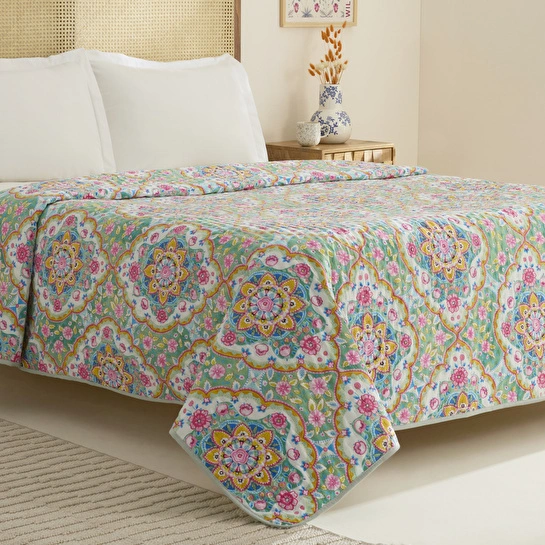 Karaca Home Luna Çift Kişilik Yatak Örtüsü Multicolor