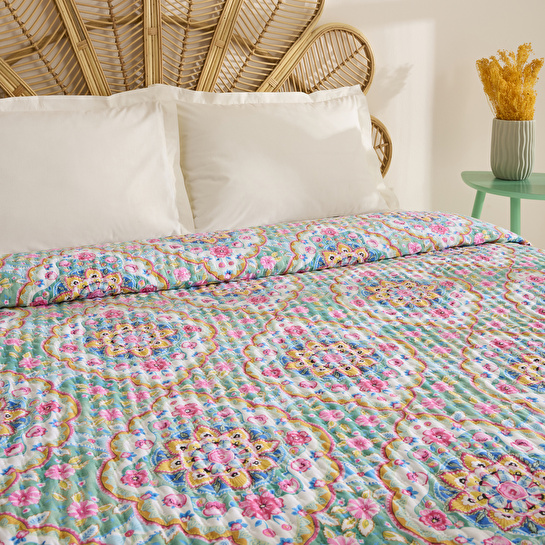 Karaca Home Luna Çok Amaçlı Çift Kişilik Yatak Örtüsü Multicolor