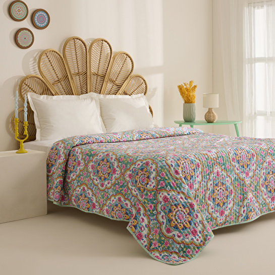 Karaca Home Luna Çok Amaçlı Çift Kişilik Yatak Örtüsü Multicolor