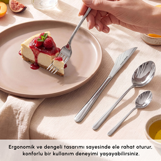 Karaca Seashell 316+ 12 Kişilik 84 Parça Çatal Kaşık Bıçak Takımı Platin