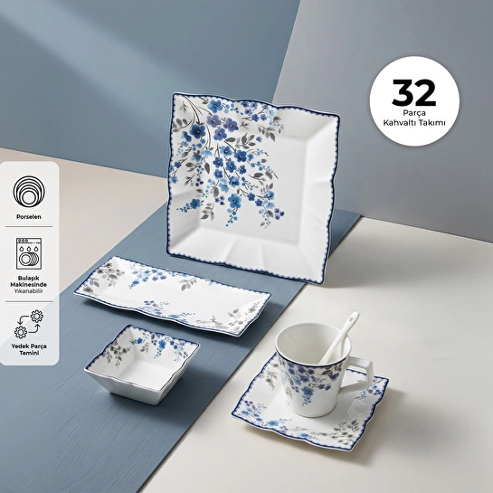 Emsan Azur Porselen 32 Parça 6 Kişilik Kahvaltı Takımı