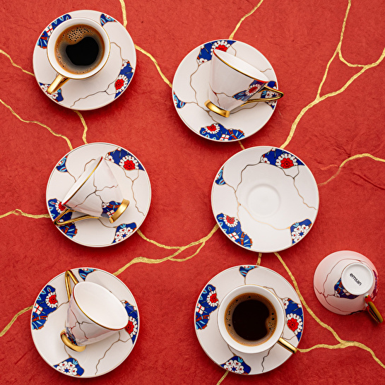 Emsan Kintsugi 6 Kişilik Kahve Fincan Takımı 100 ml