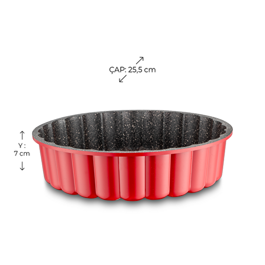 Emsan Daisy Döküm Kek Kalıbı Kırmızı 25 cm