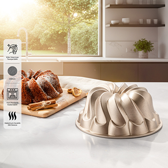 Emsan Golden Flora Döküm Kek Kalıbı 25 cm