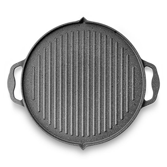 Emsan Stone Alüminyum Döküm Çift Taraflı Gözleme Tavası 34 cm Gri