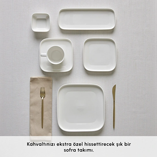 Karaca Stream Bone Massimo White 26 Parça 6 Kişilik Kahvaltı Takımı
