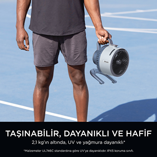 Shark Flexbreeze HydroGo Serinletici Buharlı Fan - Buz Mavisi