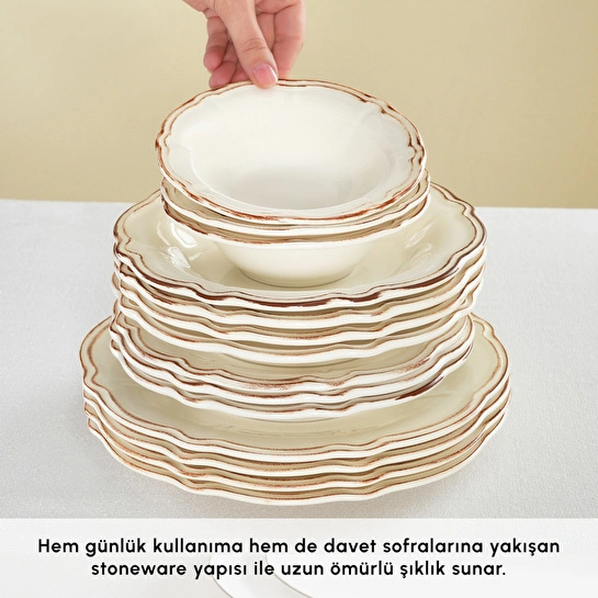 Emsan Antik 36 Parça 8 Kişilik Yemek Takımı