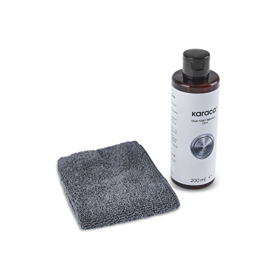 Karaca Çelik Yüzey Parlatıcı Temizleyici Krem ve Kurulama Parlatma Bezi 200 ml