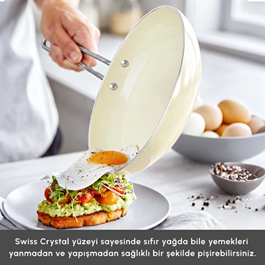 Karaca x Refika Swiss Crystal 9 Parça Tencere ve Tava Seti Beige