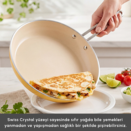 Karaca x Refika Swiss Crystal 9 Parça Tencere ve Tava Seti Mustard Yellow