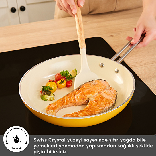 Karaca x Refika Swiss Crystal 9 Parça Tencere ve Tava Seti Mustard Yellow