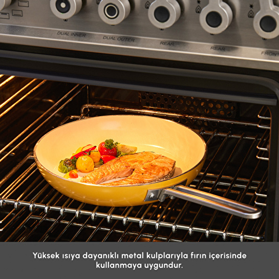 Karaca x Refika Swiss Crystal 9 Parça Tencere ve Tava Seti Mustard Yellow