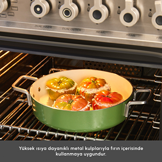 Karaca x Refika Swiss Crystal 9 Parça Tencere ve Tava Seti Emerald Green