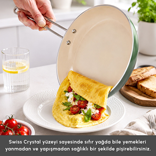 Karaca x Refika Swiss Crystal 9 Parça Tencere ve Tava Seti Emerald Green
