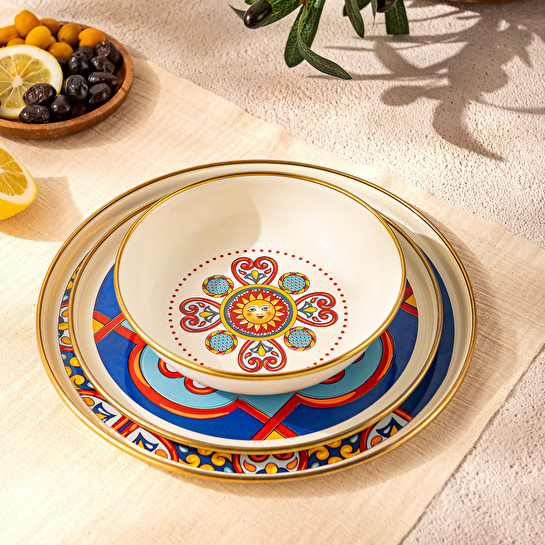 Emsan Solemar Emaye Çukur Tabak 18 cm