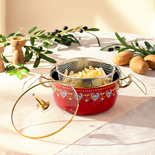 Emsan Solemar Emaye Kızartma Tenceresi 22 cm