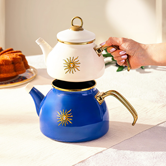 Emsan Solemar Emaye Midi Çaydanlık Takımı 1.1 lt - 2.3 lt