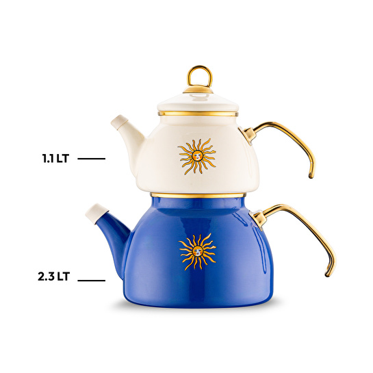 Emsan Solemar Emaye Midi Çaydanlık Takımı 1.1 lt - 2.3 lt