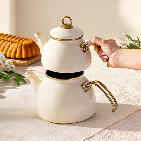 Emsan Retro Emaye Çaydanlık Takımı 1.1 lt - 2.3 lt