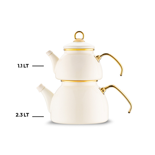 Emsan Retro Emaye Çaydanlık Takımı 1.1 lt - 2.3 lt