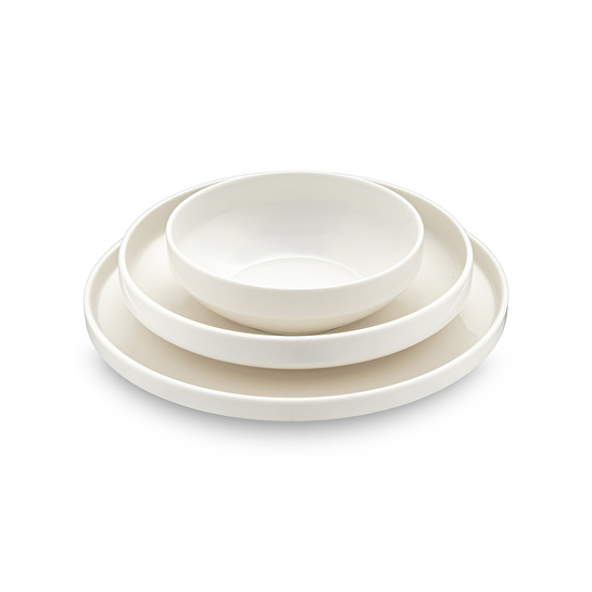 Emsan Alfa Porselen 18 Parça 6 Kişilik Yemek Takımı Beyaz