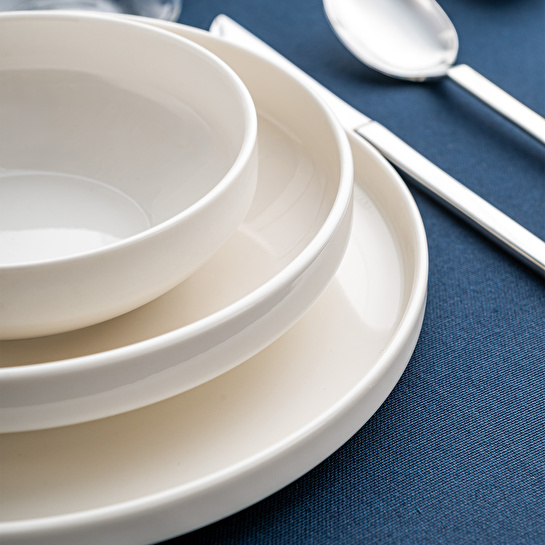 Emsan Alfa Porselen 18 Parça 6 Kişilik Yemek Takımı Beyaz