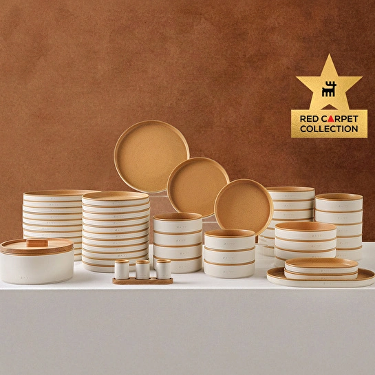 Karaca x Fatih Tutak Red Carpet Earth Collection 57 Parça 12 Kişilik Yemek Takımı