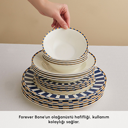 Karaca x Fenerbahçe Lisanslı Forever Bone 60 Parça 8 Kişilik Yemek Takımı Gold