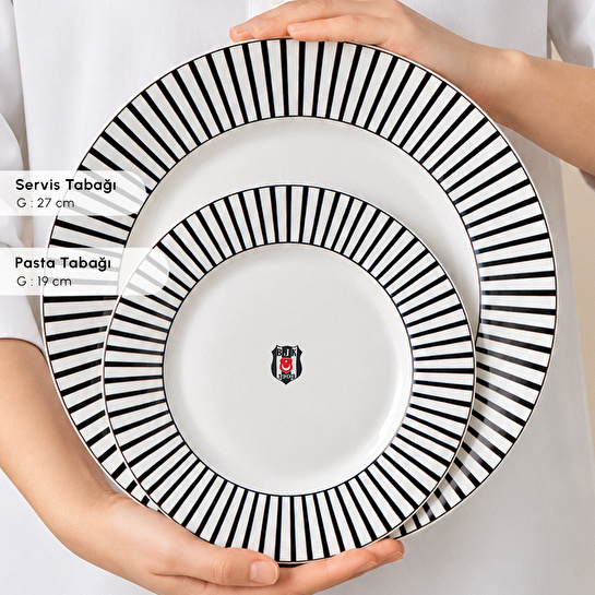 Karaca x Beşiktaş Lisanslı Forever Bone 60 Parça 8 Kişilik Yemek Takımı Platin