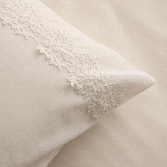 Karaca Home Lunelle Dantelli Çift Kişilik Nevresim Takımı Beyaz