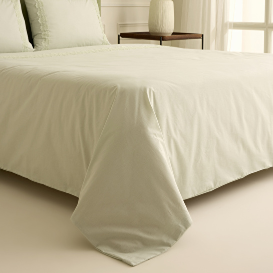 Karaca Home Lunelle Dantelli Çift Kişilik Nevresim Takımı Adaçayı