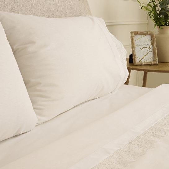 Karaca Home Velisse Dantelli Çift Kişilik Nevresim Takımı Beyaz